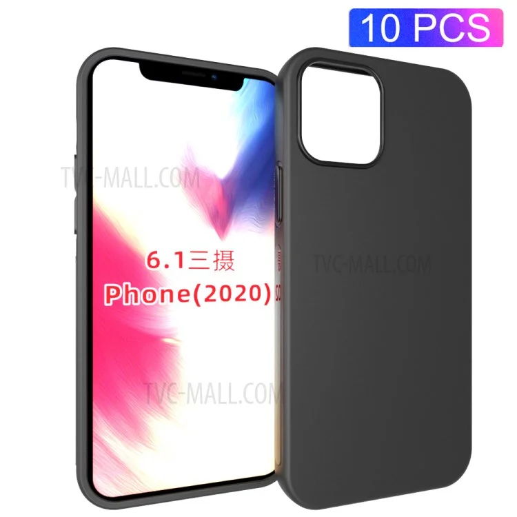 10Pcs/Pack Matte Black TPU Soft Protection Shell for iPhone 12 Pro 6.1 inch