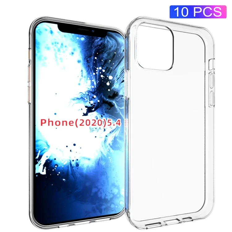 10pcs/paquete Clear TPU Soft Telephel Con el Interior Sin Deslizamiento Para Iphone 12 Mini