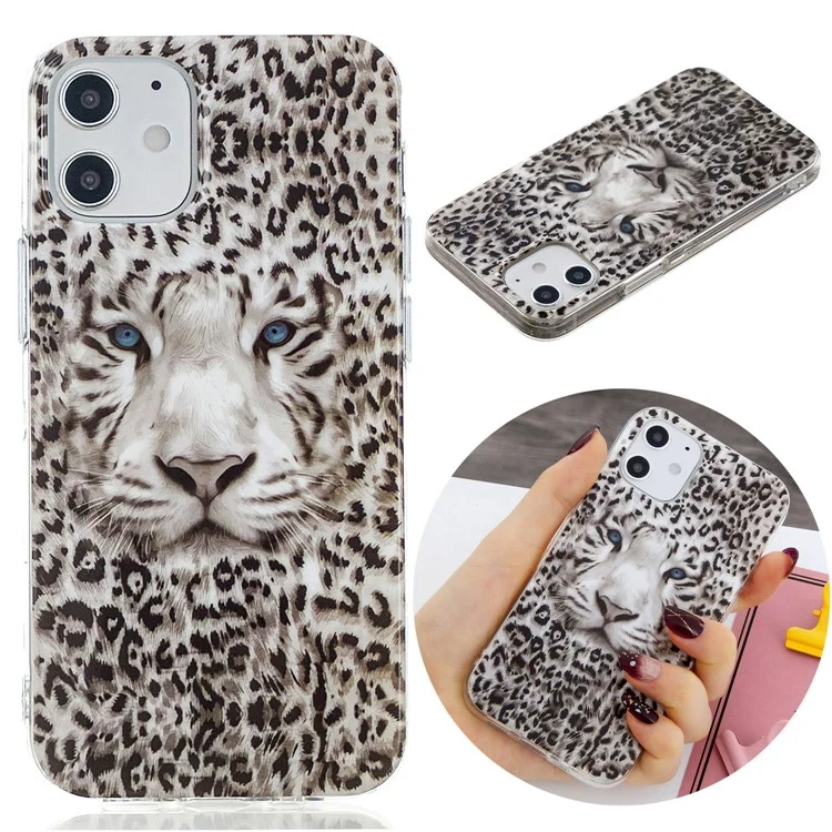 Noctilucent Patterned IMD TPU Back Case for iPhone 12 - Leopard