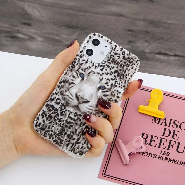 Noctilucent Patterned IMD TPU Back Case for iPhone 12 - Leopard
