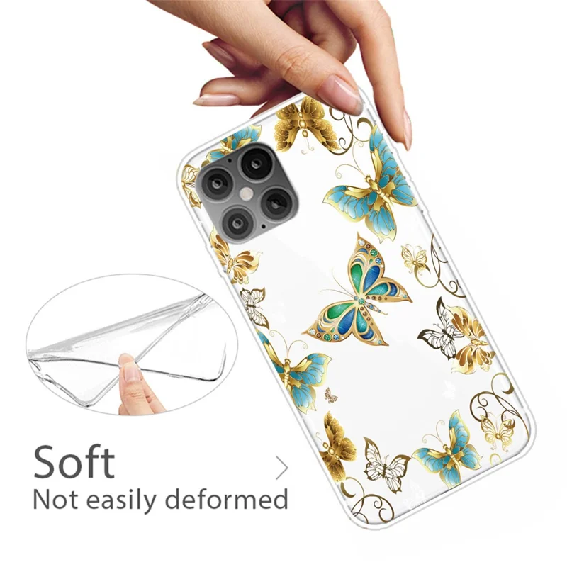 Pattern Printing Soft TPU Shell for iPhone 12 Pro/12 - Butterfly