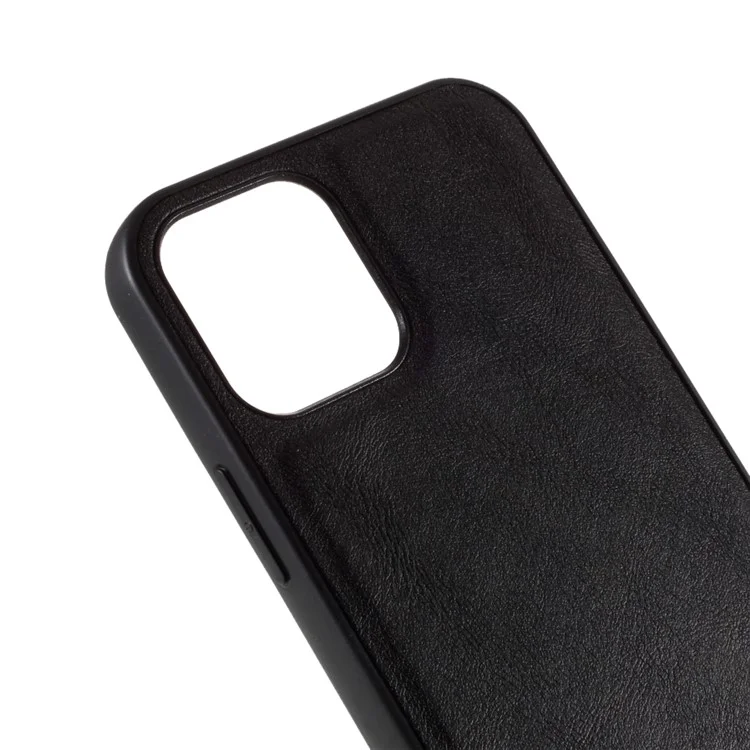 X-LEVEL Vintage Style PU Leather Coated TPU Phone Shell for iPhone 12 Pro/12 - Preto