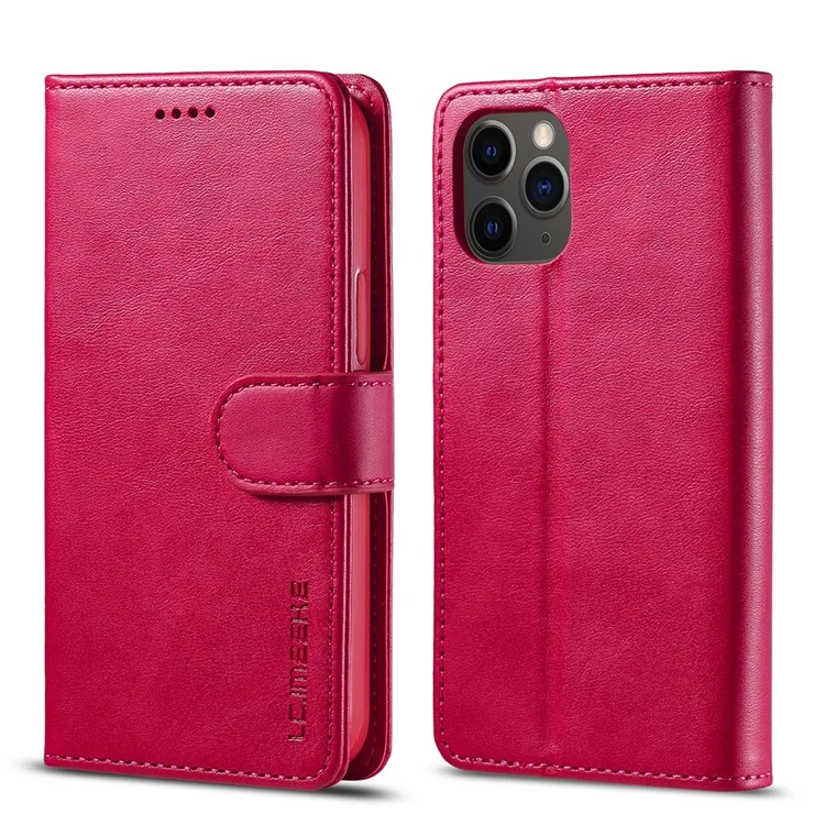LC.IMEEKE Leather Wallet Case Cell Phone Cover for iPhone 12 - Red