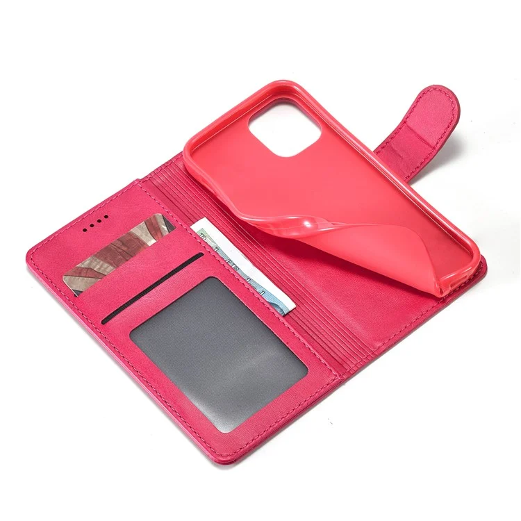 LC.IMEEKE Leather Wallet Case Cell Phone Cover for iPhone 12 - Red