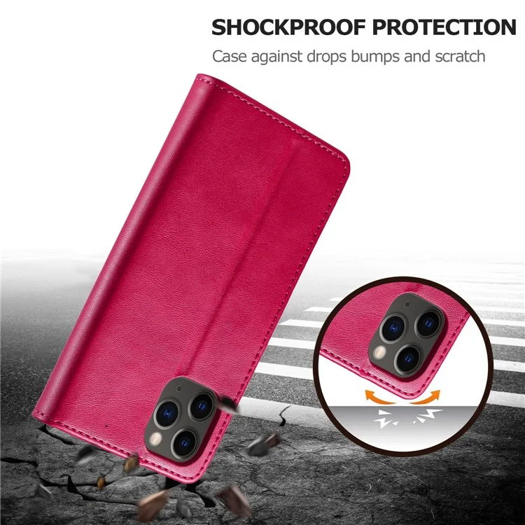 LC.IMEEKE Leather Wallet Case Cell Phone Cover for iPhone 12 - Red