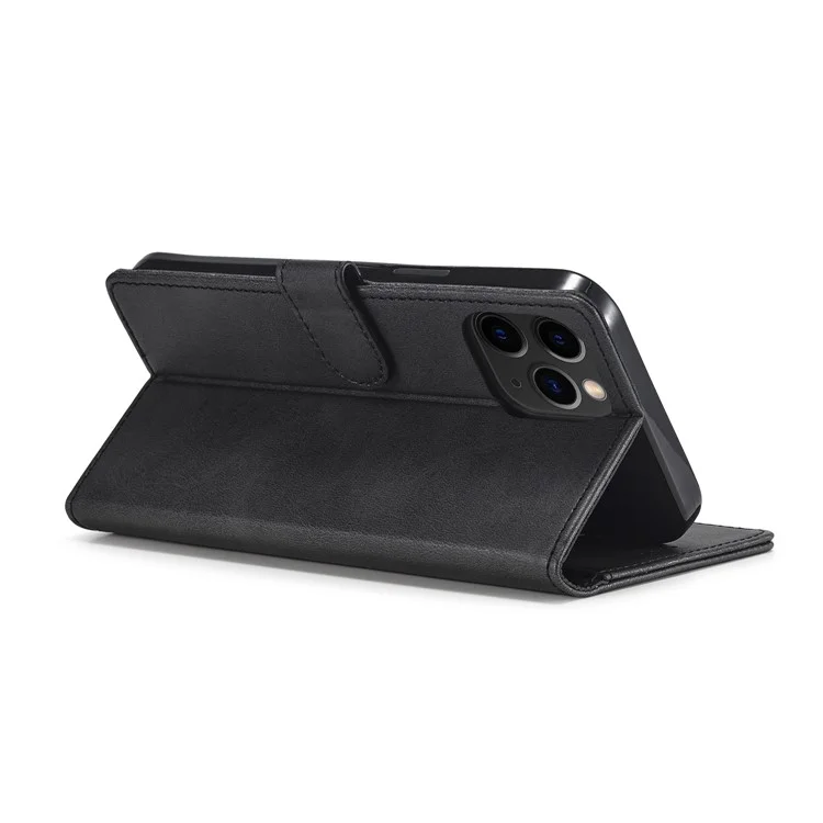 Lc. Imeeke Leder Brieftaschenstand Cover Handy Shell Für Iphone 12 Mini - Schwarz