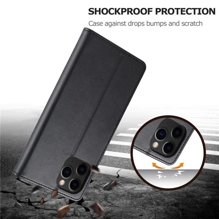 LC.IMEEKE Leather Wallet Stand Cover Cell Phone Shell for iPhone 12 mini - Negro