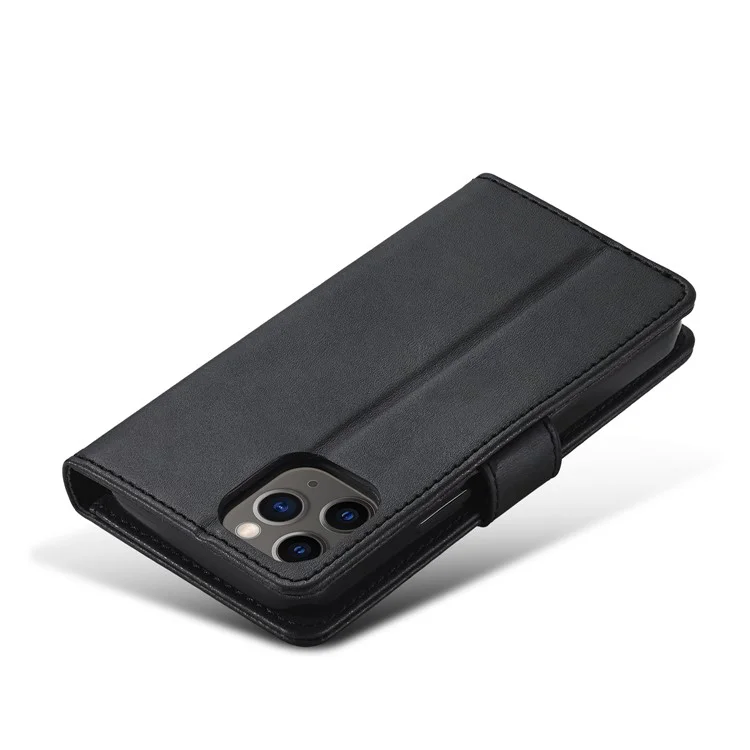 Lc. Imeeke Wallet Stand Leather Shell Мобильный Телефон Для Iphone 12 Pro Max 6,7 Дюйма - Черный
