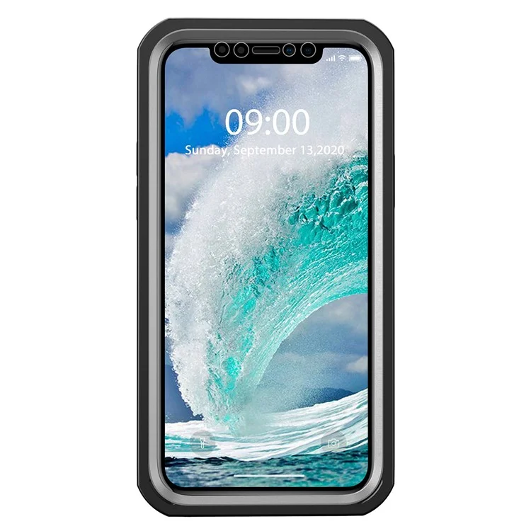 Pour iPhone 12 6,1 pouces/12 Pro 6,1 pouces Étui de téléphone PC robuste tout-en-un avec film de protection d'écran en PET intégré