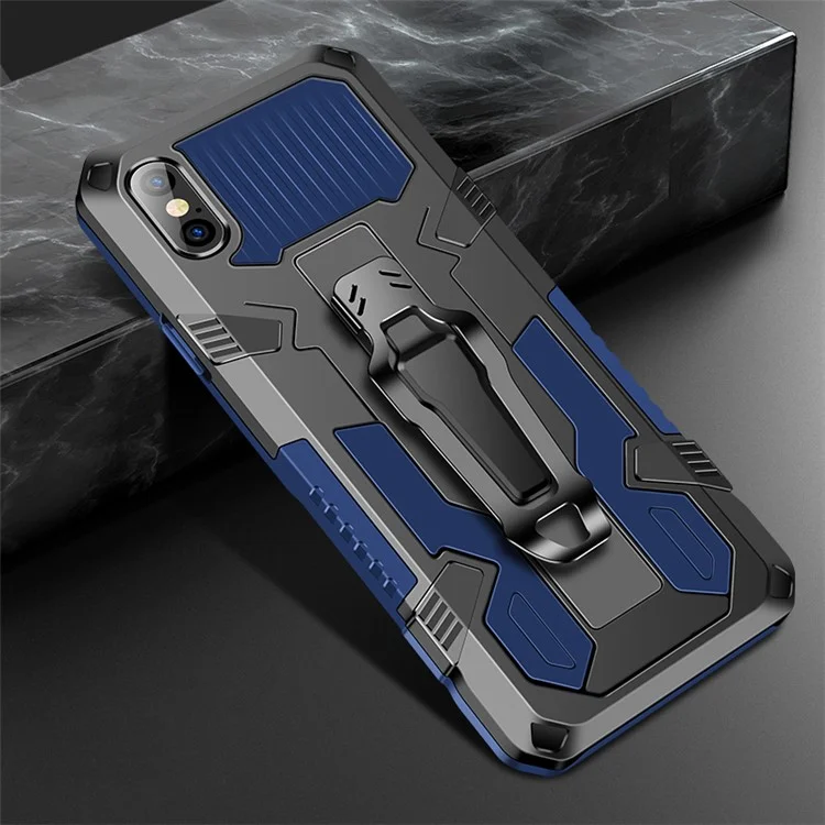 Plastic + TPU Hybrid Phone Case with Kickstand for iPhone XS / X 5.8-inch - Blue