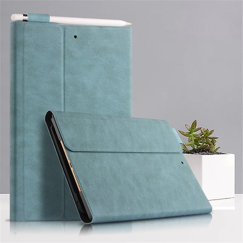 Bluetooth-compatible Keyboard Leather Stand Shell Case for iPad 9.7-inch (2018) - Blue / Black
