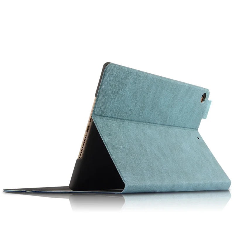 Bluetooth-compatible Keyboard Leather Stand Shell Case for iPad 9.7-inch (2018) - Blue / Black