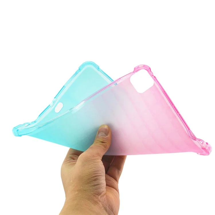 Gradient Color Shockproof TPU Tablet Cover for iPad Air 11 (2024) / Air (2020) / Air (2022) / Pro 11-inch (2021)(2020)(2022) - Rose / Cyan