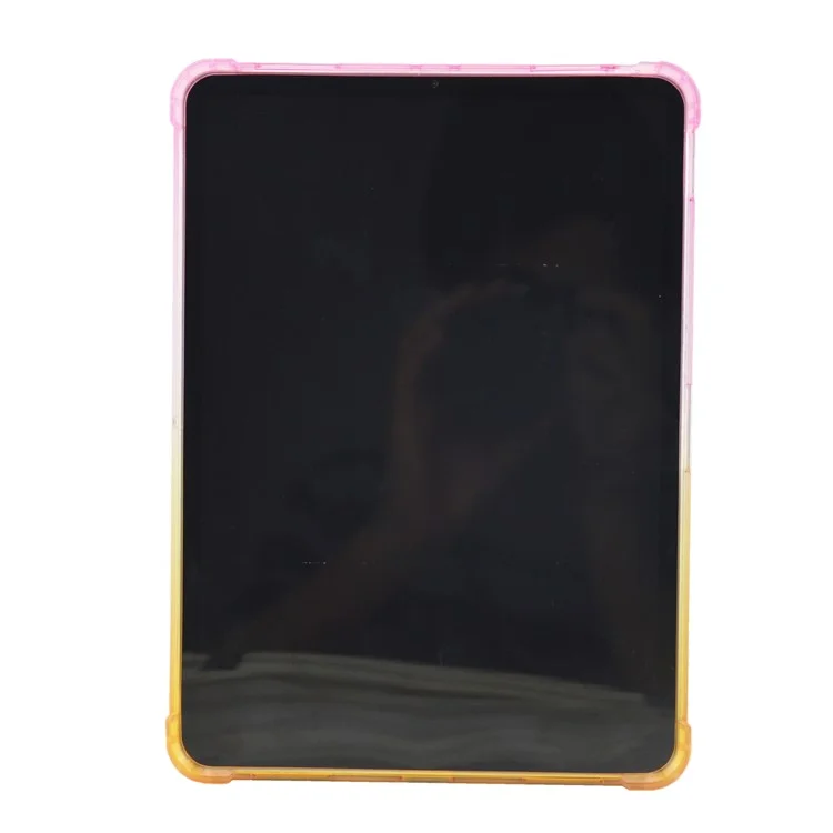 Capa de Tablet Resistente a Choques com Gradiente de Cores em TPU para iPad Air 11 (2024) / Air (2020) / Air (2022) / Pro 11 polegadas (2021)(2020)(2022) - Rosa / Amarelo