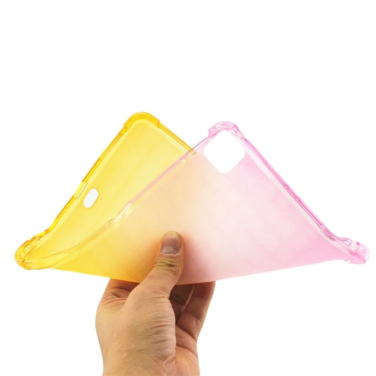 Capa de Tablet Resistente a Choques com Gradiente de Cores em TPU para iPad Air 11 (2024) / Air (2020) / Air (2022) / Pro 11 polegadas (2021)(2020)(2022) - Rosa / Amarelo