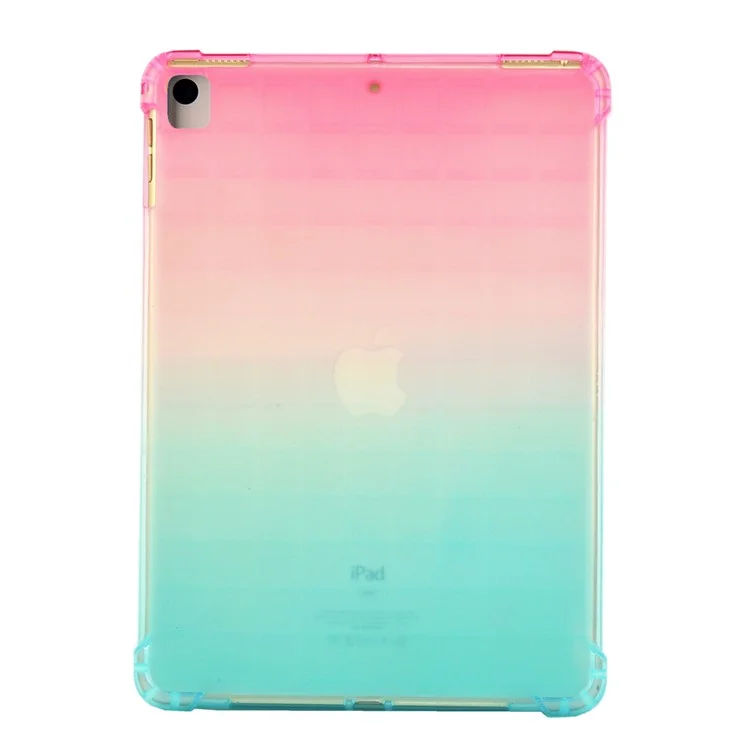 Gradient Farbiger Stoßfester TPU-Tablettenschutz für iPad 10.2 (2021)/(2020)/(2019) / Air 10.5 Zoll (2019) / Pro 10.5 Zoll (2017) / Pro 10.5 Zoll (2017) - Rosa/Cyan