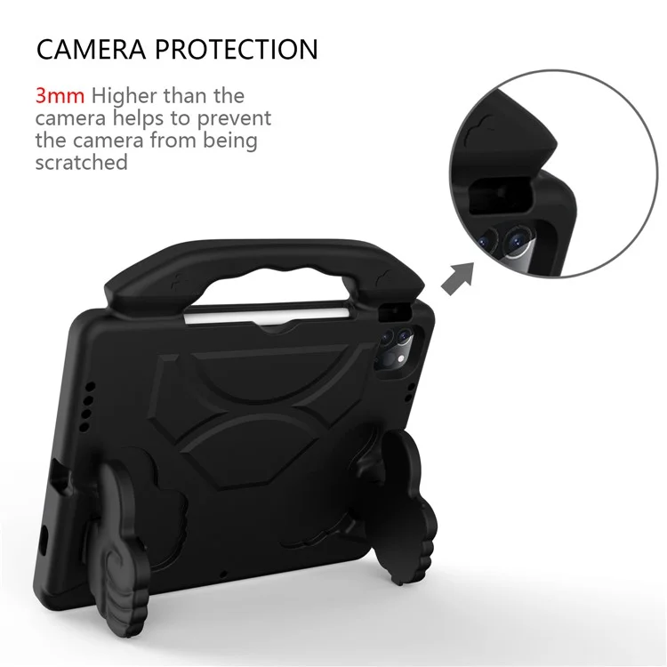 Étui de protection EVA antichocs avec support pour le pouce pour iPad Air (2020) / Air (2022) / Pro 11 (2024) / (2021) / (2020) / (2022) - Noir