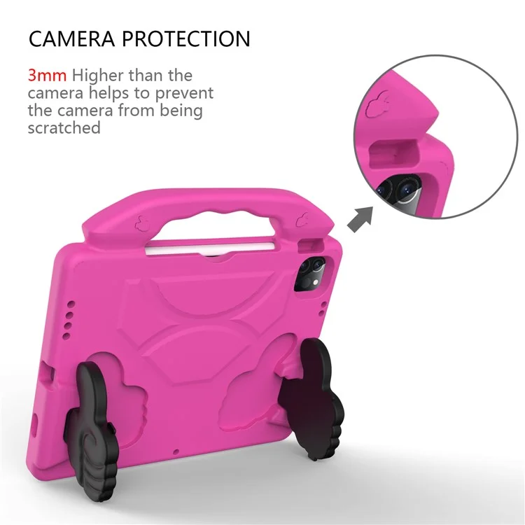 Capa Protetora Resistente a Choques com Suporte de Polegar para iPad Air (2020) / Air (2022) / Pro 11 (2024) / (2021) / (2020) / (2022) - Rosa