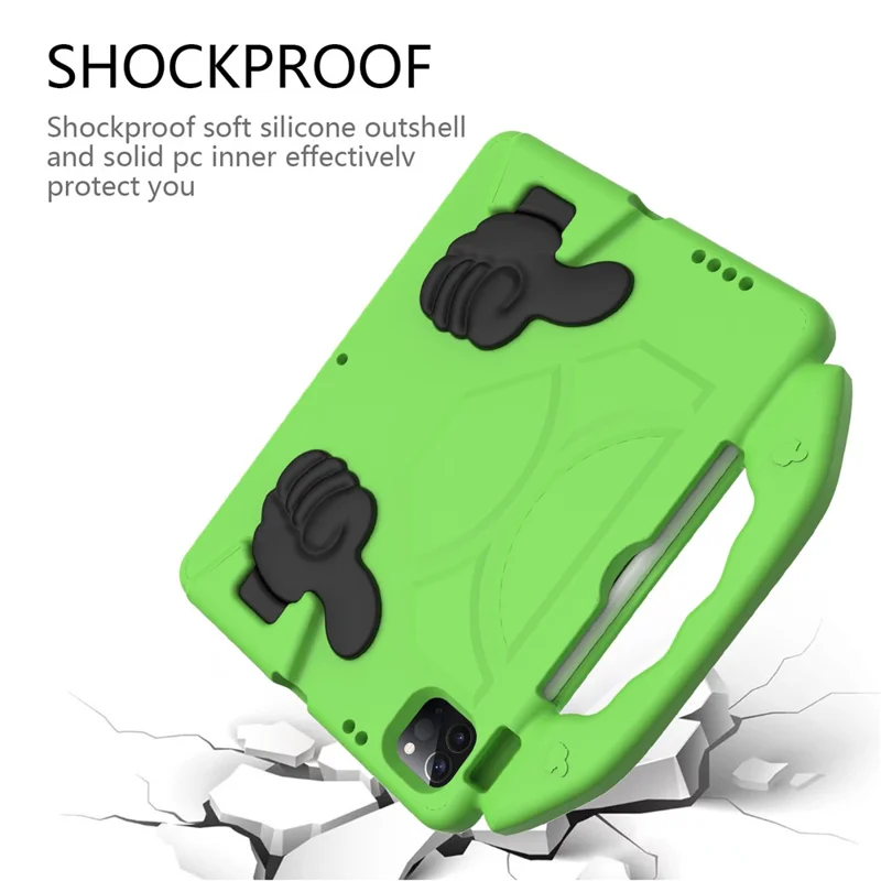 Shockproof Thumb Kickstand EVA Protective Case for iPad Air (2020) / Air (2022) / Pro 11 (2025) / 11 (2024) / (2021) / (2020) / (2022) - Green