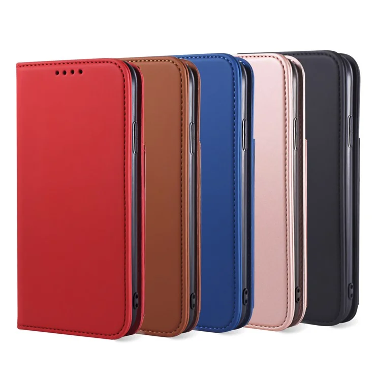 Carteira de Couro Sintético com Toque de Silicone Líquido e Suporte para iPhone XR 6.1 polegadas - Vermelho