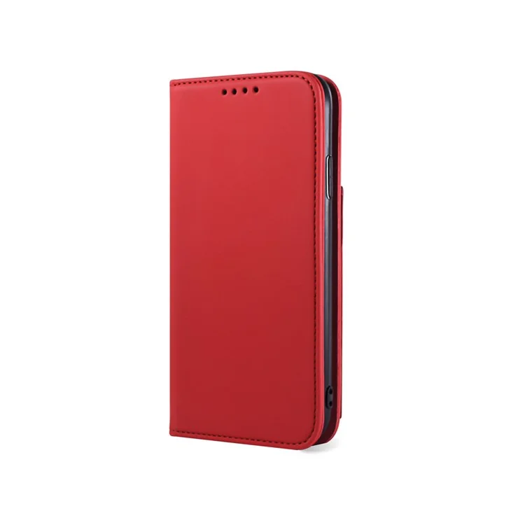 Carteira de Couro Sintético com Toque de Silicone Líquido e Suporte para iPhone XR 6.1 polegadas - Vermelho