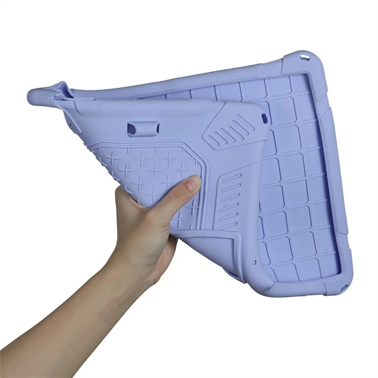Kickstand PC Soft Capa de Silicone com Corda de Suspensão para iPad Pro 12.9 (2022) (2021) (2020) / (2018) - Roxo