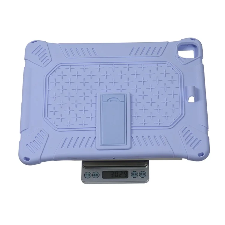 Custodia in Silicone Morbido PC Kickstand Con Corda Sospesa Per Ipad Pro 12,9 Pollici (2021) (2020) / Ipad Pro 12,9 Pollici (2018) - Viola