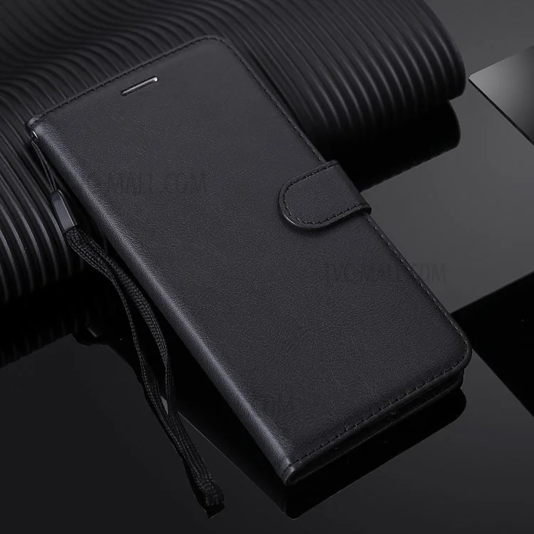 Serie KT Leather-2 Custodia protettiva in pelle tinta unita con supporto portafoglio per iPhone 12 Pro Max 6,7 pollici - Nero