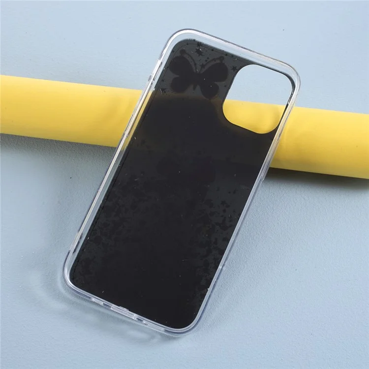 Custodia posteriore in TPU epossidico con motivo a farfalla 3D per iPhone 12 Pro/12 - Nero