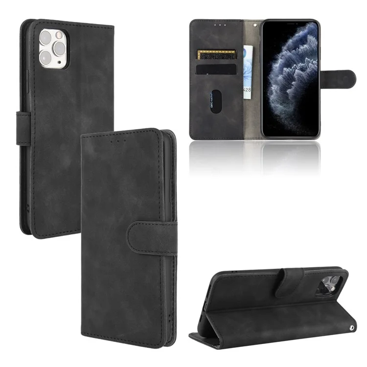 Stand Touch Portefeuille Couverture De Téléphone Portable En Cuir Pour IPhone 12 Mini - Noir