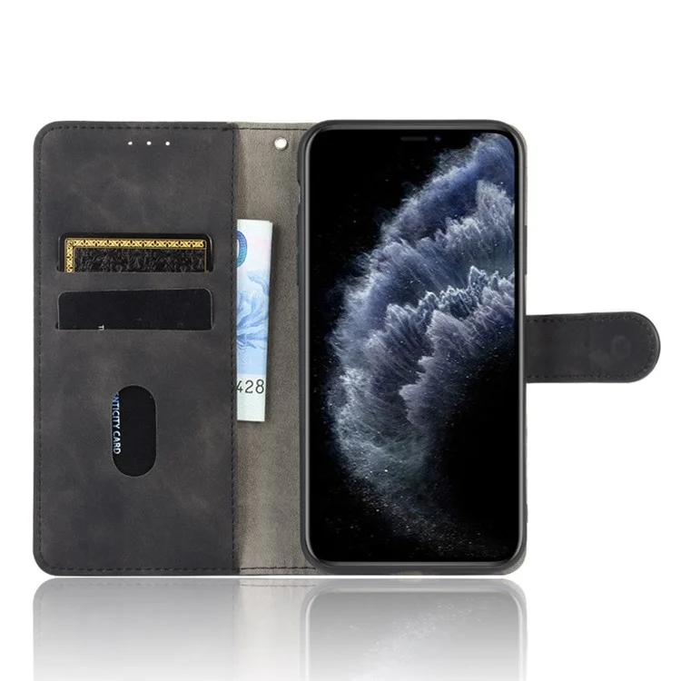 Stand Touch Portefeuille Couverture De Téléphone Portable En Cuir Pour IPhone 12 Mini - Noir