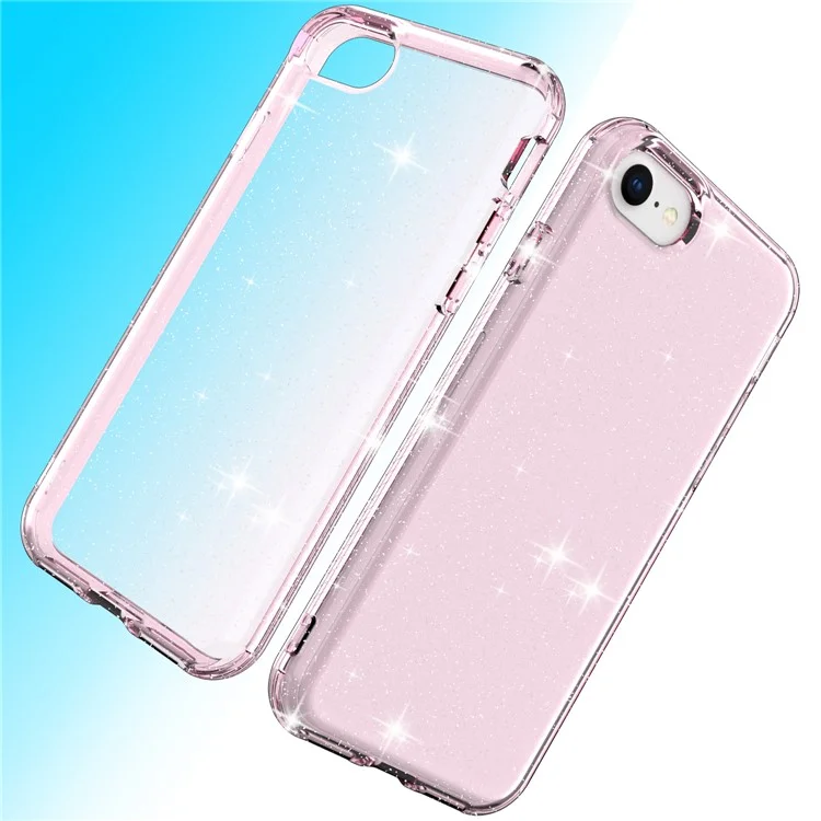 Glittery Powder TPU Phone Case Covering for iPhone SE (2nd Generation)/8/7 - Pink