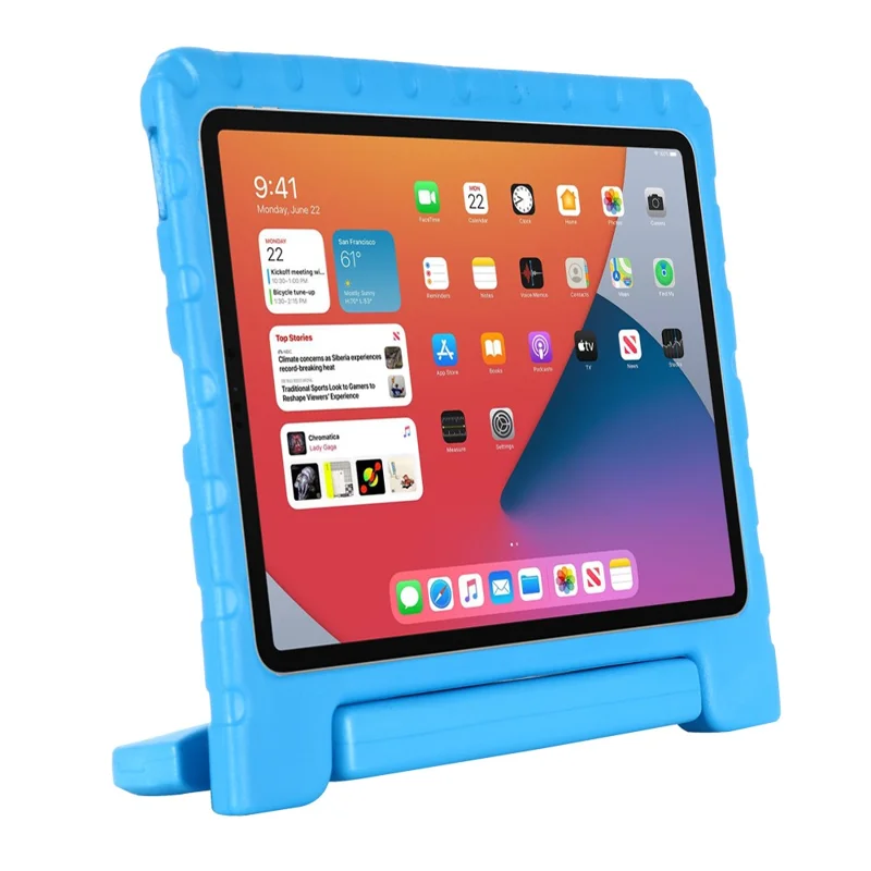Shockproof EVA Foam Stand Shell Eco-friendly Kids Case for iPad Air (2020)/Air (2022) - Blue