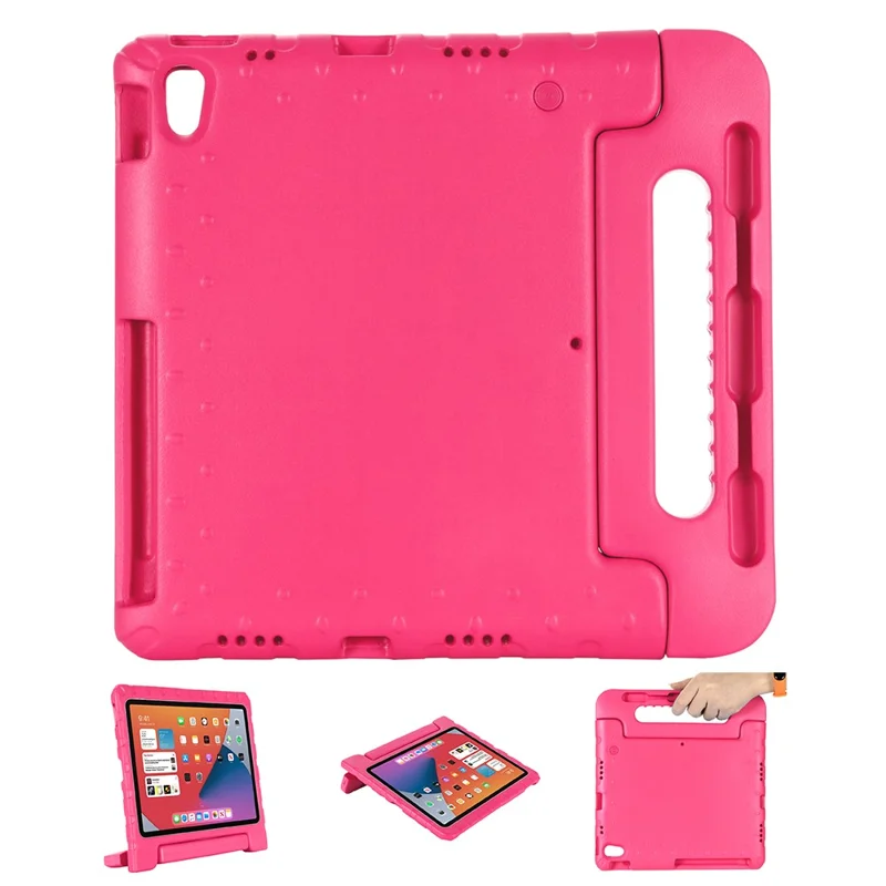 Shockproof EVA Foam Stand Shell Eco-friendly Kids Case for iPad Air (2020)/Air (2022) - Rose