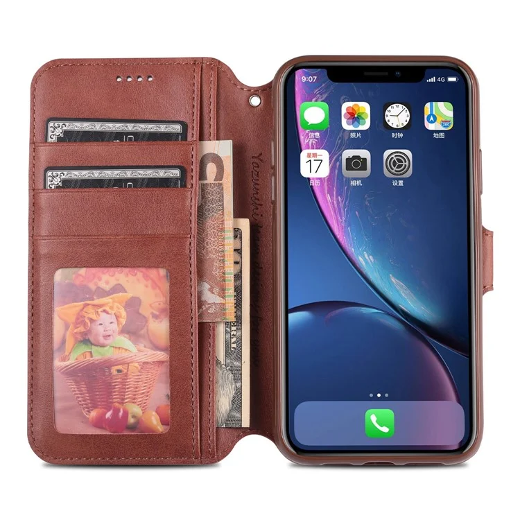 AZNS Wallet en Cuir Case Pour Iphone 12 Pro / 12 - Brun