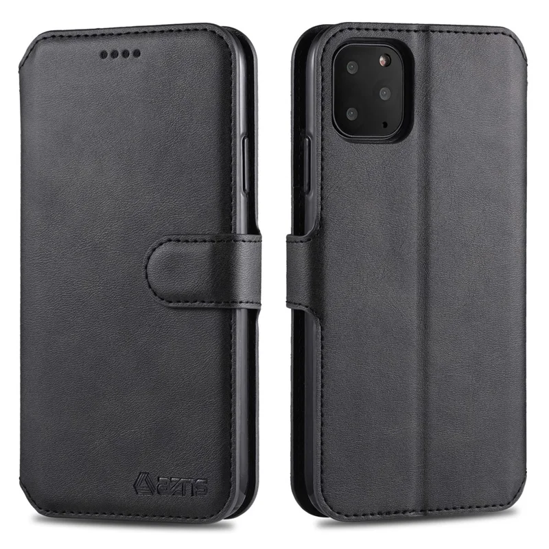 AZNS Wallet Leather Stand Case for iPhone 12 Pro/12 - Black