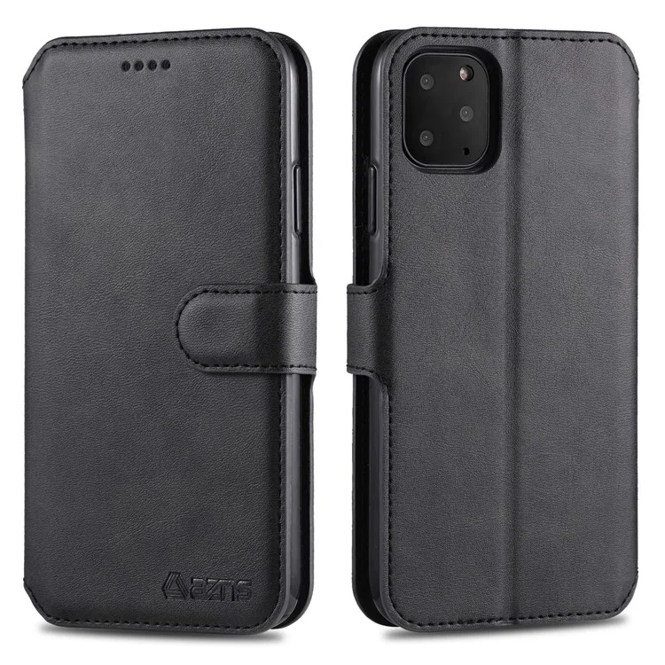 AZNS Wallet Leather Stand Cover Case for iPhone 12 Pro Max 6.7-inch - Black