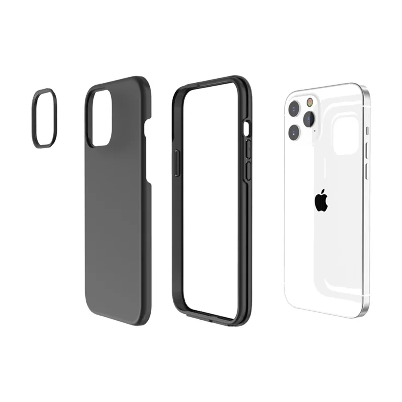 Anti-fingerprint PC + TPU Splashproof Protective Cover for iPhone 12 mini - Black