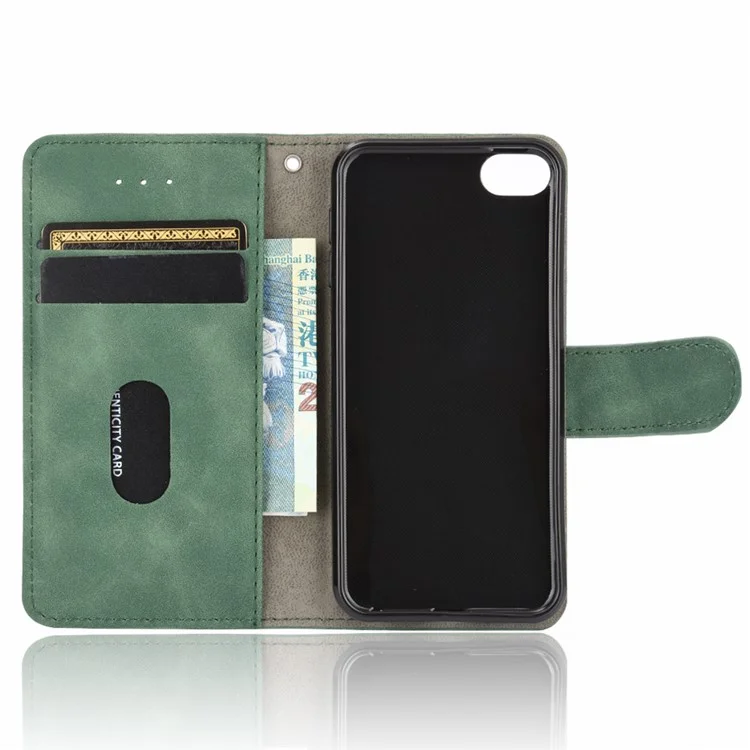 Skin-touch PU Leather with Wallet Shell for iPod Touch (2019)/6/5 - Green