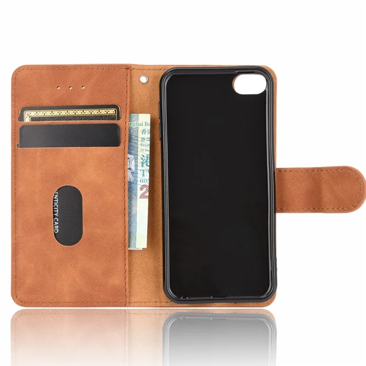 Skin-touch PU Leather with Wallet Shell for iPod Touch (2019)/6/5 - Brown