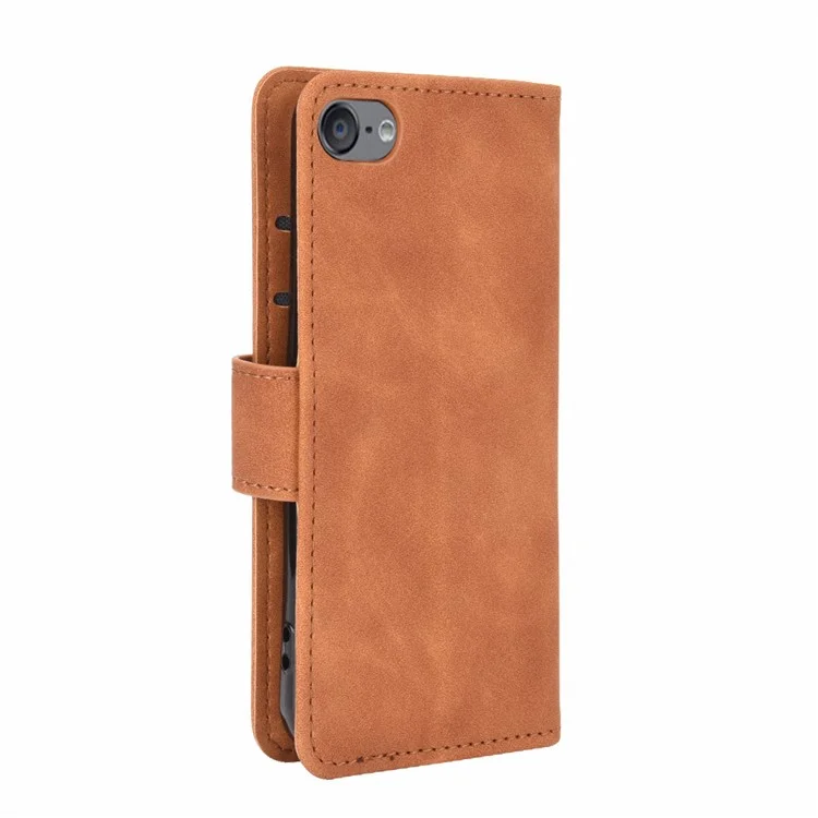 Skin-touch PU Leather with Wallet Shell for iPod Touch (2019)/6/5 - Brown