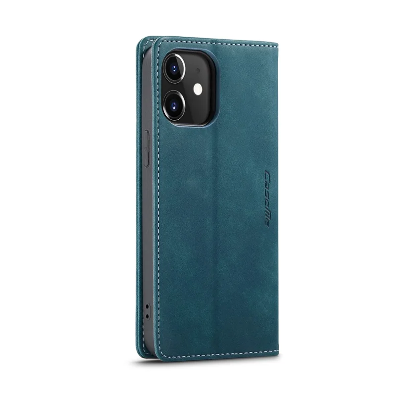 CASEME 013 Series For iPhone 12 Pro/12 Auto-absorbed Leather Stand Cover Flip Shell with Wallet - Green