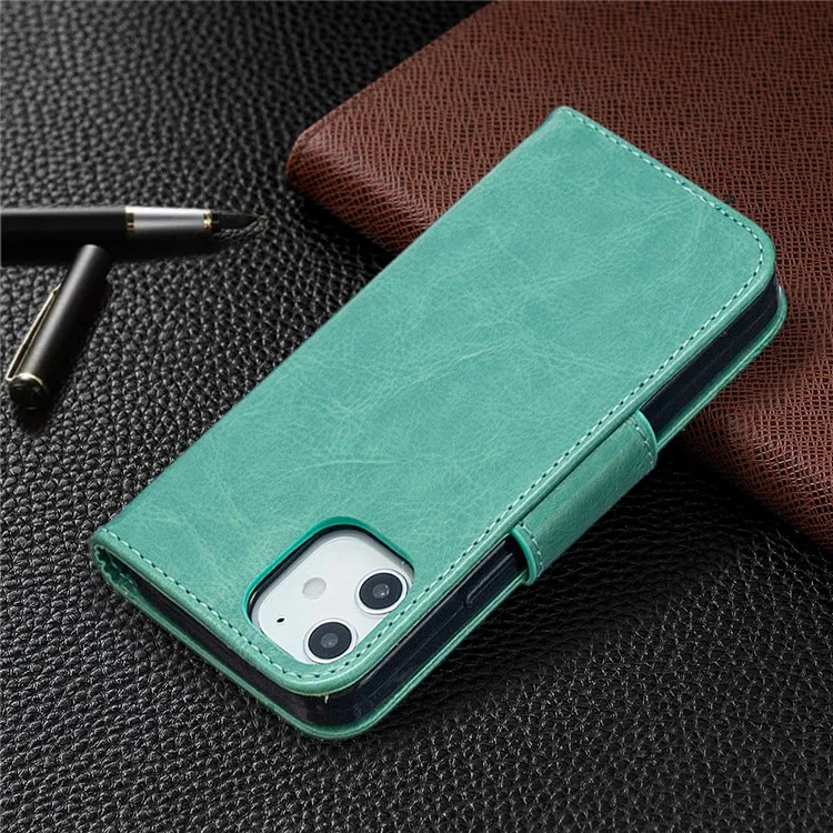 Impresión de la Billetera de Mariposa Case de Cuero Para Iphone 12 Mini 5.4 Pulgadas - Cian