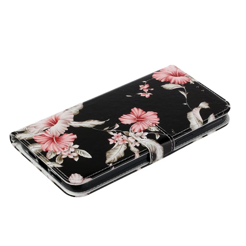 Pattern Printing Leather Wallet Phone Cover for iPhone 12 Pro/12 - Flower