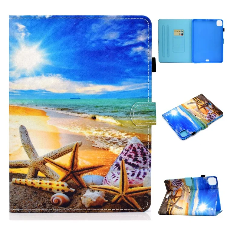 Pattern Printing Leather Card Holder Tablet Shell for iPad Air 11 (2025) / (2024) / Air (2020) (2022) / Pro 11 (2021) - Starfish