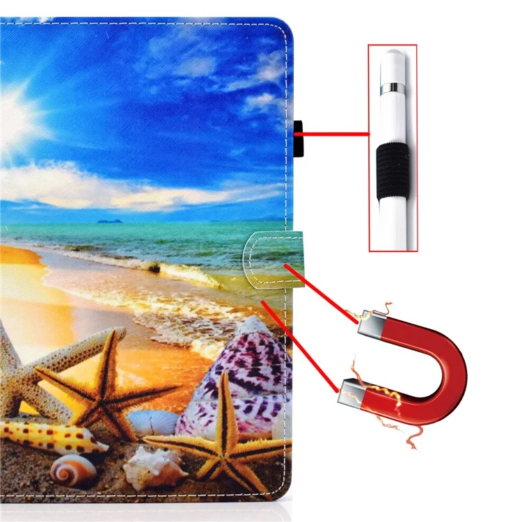 Pattern Printing Leather Card Holder Tablet Shell for iPad Air 11 (2025) / (2024) / Air (2020) (2022) / Pro 11 (2021) - Starfish