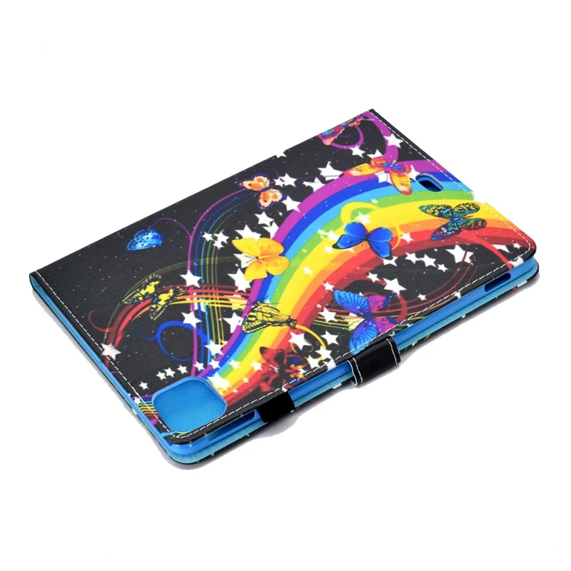 Pattern Printing Leather Card Holder Tablet Shell for iPad Air 11 (2026) / (2025) / (2024) / Air (2020) (2022) / Pro 11 (2021) - Rainbow and Butterfly