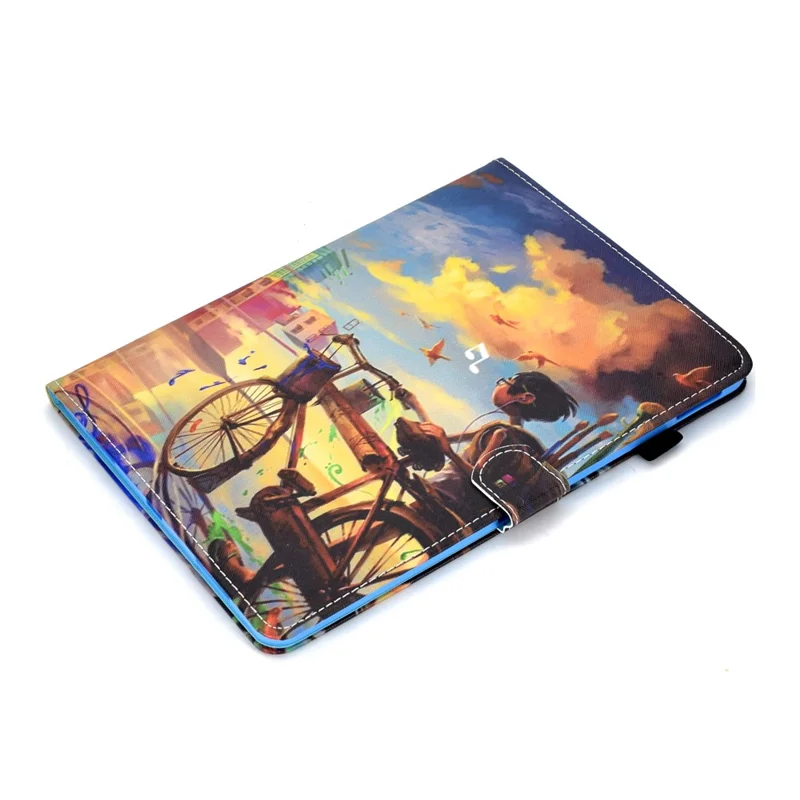 Pattern Printing Leather Card Holder Tablet Shell for iPad Air 11 (2025) / (2024) / Air (2020) (2022) / Pro 11 (2021) - Boy with Bicycle
