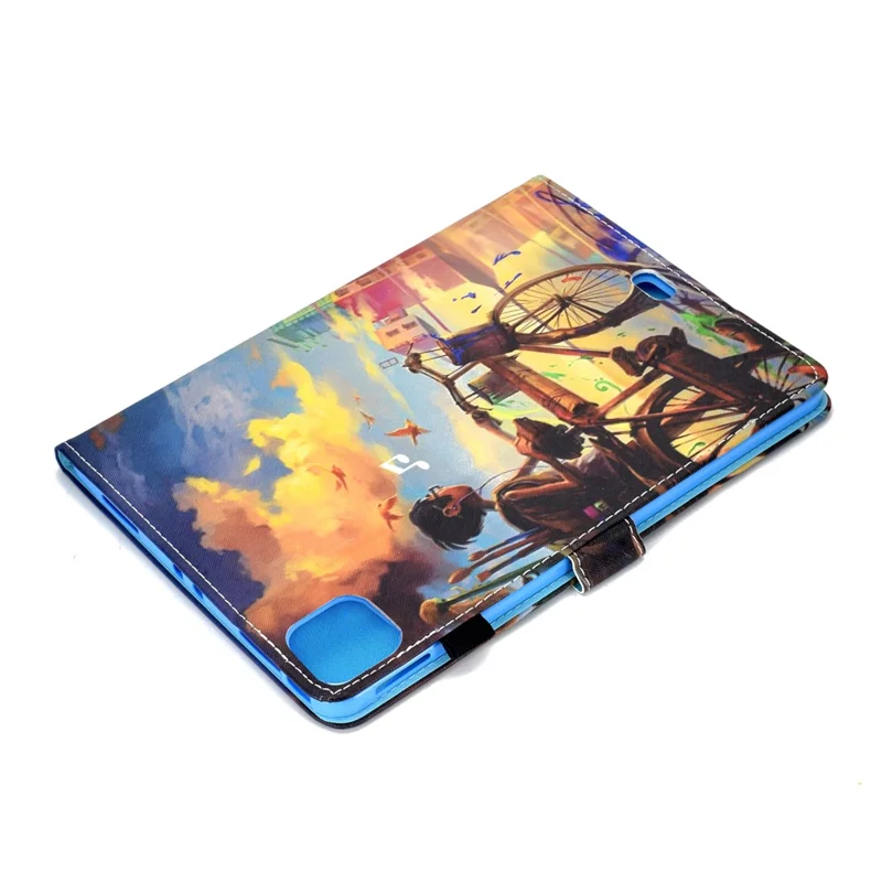 Pattern Printing Leather Card Holder Tablet Shell for iPad Air 11 (2025) / (2024) / Air (2020) (2022) / Pro 11 (2021) - Boy with Bicycle