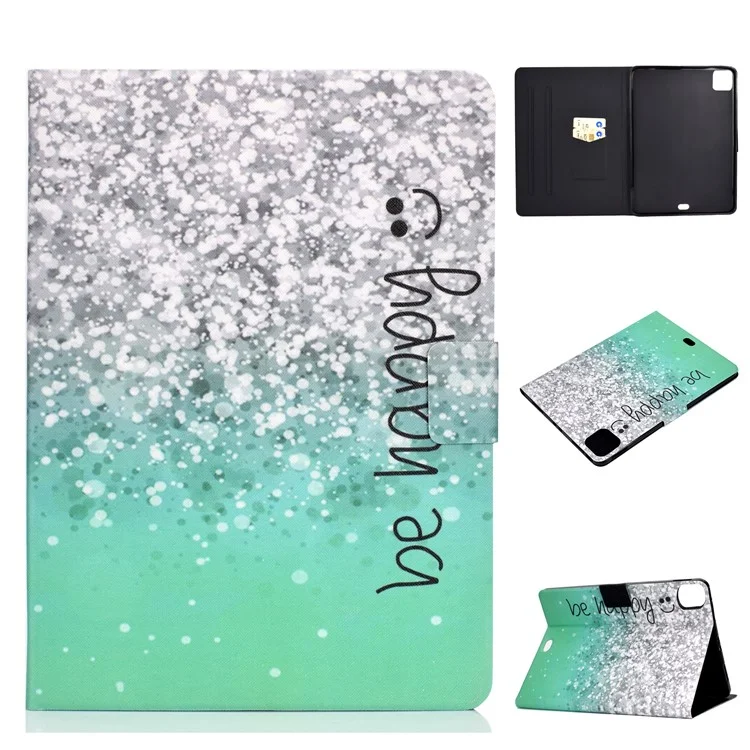 Custodia in pelle per tablet con stampa a motivi per iPad Pro 11 pollici (2021) / Air 11 (2024) / Air (2020) / Air (2022) - Be Happy